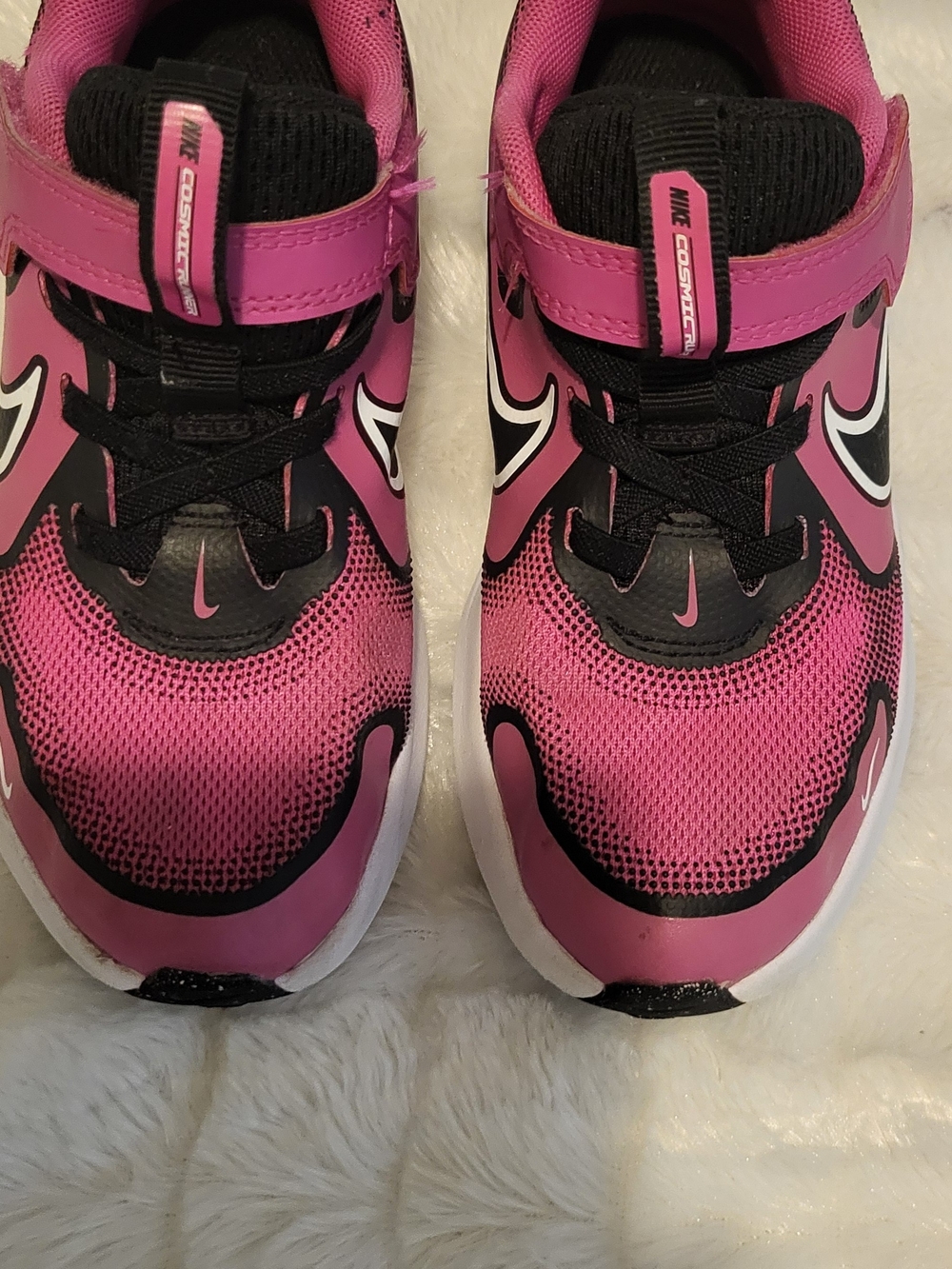 Nike Kids Pink and Black Velcro Athletic Sneakers